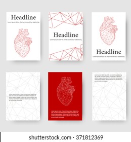 Abstract Creative concept vector background of the human heart. Polygonal design style letterhead and brochure for business. Vector Illustration eps 10 for your design.