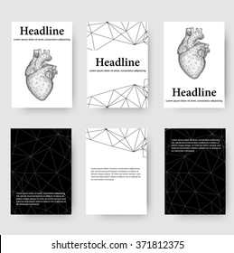 Abstract Creative concept vector background of the human heart. Polygonal design style letterhead and brochure for business. Vector Illustration eps 10 for your design.