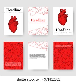 Abstract Creative concept vector background of the human heart. Polygonal design style letterhead and brochure for business. Vector Illustration eps 10 for your design.