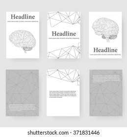 Abstract Creative concept vector background of the human brain. Polygonal design style letterhead and brochure for business. Vector Illustration eps 10 for your design.