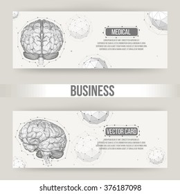 Abstract Creative concept vector background of the human brain. Polygonal design style letterhead and brochure for business. Vector Illustration eps 10 for your design.