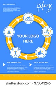 Abstract Creative concept vector background with fitness symbol