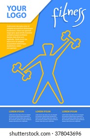 Abstract Creative concept vector background with fitness symbol