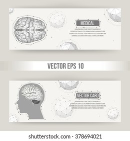 Abstract Creative concept vector background of the human brain. Polygonal design style letterhead and brochure for business. Vector Illustration eps 10 for your design.