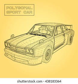 Abstract Creative concept vector background of 3d car model. Sports car