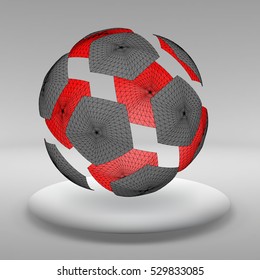 Abstract Creative concept vector background of geometric shapes the lines connected to points in the large Studio room with window. Modern office. Realistic Vector Illustration eps 10 for your design.