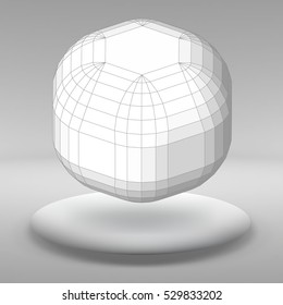 Abstract Creative concept vector background of geometric shapes the lines connected to points in the large Studio room with window. Modern office. Realistic Vector Illustration eps 10 for your design.