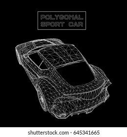 Abstract Creative concept vector background of 3d car model. Sports car.