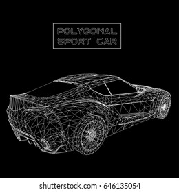 Abstract Creative concept vector background of 3d car model. Sports car.