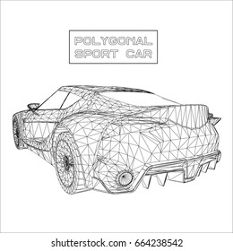 Abstract Creative concept vector background of 3d car model. Sports car