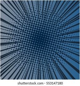 Abstract creative concept vector comic pop art style blank, layout template with clouds beams and isolated dots pattern on background. For sale banner, empty bubble, illustration halftone book design.