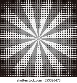 Abstract creative concept vector comic pop art style blank, layout template with clouds beams and isolated dots pattern on background. For sale banner, empty bubble, illustration halftone book design.