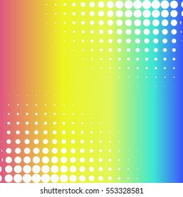 Abstract creative concept vector comic pop art style blank, layout template with clouds beams and isolated dots pattern on background. For sale banner, empty bubble, illustration halftone book design.