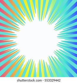 Abstract creative concept vector comic pop art style blank, layout template with clouds beams and isolated dots pattern on background. For sale banner, empty bubble, illustration halftone book design.