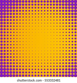 Abstract creative concept vector comic pop art style blank, layout template with clouds beams and isolated dots pattern on background. For sale banner, empty bubble, illustration halftone book design.