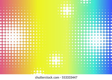 Abstract creative concept vector comic pop art style blank, layout template with clouds beams and isolated dots pattern on background. For sale banner, empty bubble, illustration halftone book design.