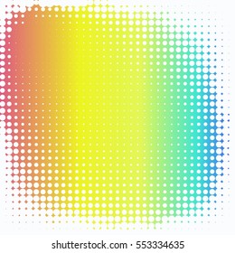 Abstract creative concept vector comic pop art style blank, layout template with clouds beams and isolated dots pattern on background. For sale banner, empty bubble, illustration halftone book design.