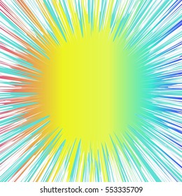 Abstract creative concept vector comic pop art style blank, layout template with clouds beams and isolated dots pattern on background. For sale banner, empty bubble, illustration halftone book design.