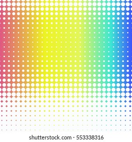 Abstract creative concept vector comic pop art style blank, layout template with clouds beams and isolated dots pattern on background. For sale banner, empty bubble, illustration halftone book design.