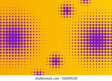 Abstract creative concept vector comic pop art style blank, layout template with clouds beams and isolated dots pattern on background. For sale banner, empty bubble, illustration halftone book design.