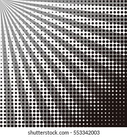 Abstract creative concept vector comic pop art style blank, layout template with clouds beams and isolated dots pattern on background. For sale banner, empty bubble, illustration halftone book design.
