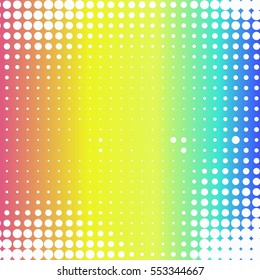 Abstract creative concept vector comic pop art style blank, layout template with clouds beams and isolated dots pattern on background. For sale banner, empty bubble, illustration halftone book design.