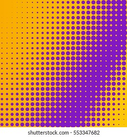 Abstract creative concept vector comic pop art style blank, layout template with clouds beams and isolated dots pattern on background. For sale banner, empty bubble, illustration halftone book design.