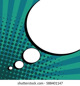 Abstract creative concept vector comic pop art style blank, layout template with clouds beams and isolated dots background. For sale banner, empty speech bubble set, illustration halftone book design