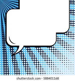 Abstract creative concept vector comic pop art style blank, layout template with clouds beams and isolated dots background. For sale banner, empty speech bubble set, illustration halftone book design