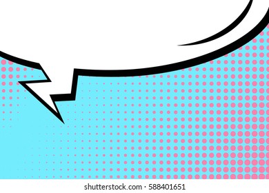 Abstract creative concept vector comic pop art style blank, layout template with clouds beams and isolated dots background. For sale banner, empty speech bubble set, illustration halftone book design
