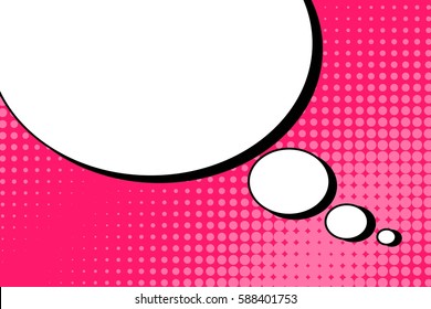 Abstract creative concept vector comic pop art style blank, layout template with clouds beams and isolated dots background. For sale banner, empty speech bubble set, illustration halftone book design
