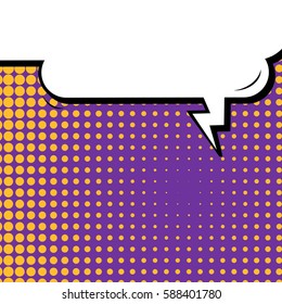 Abstract creative concept vector comic pop art style blank, layout template with clouds beams and isolated dots background. For sale banner, empty speech bubble set, illustration halftone book design