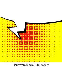 Abstract creative concept vector comic pop art style blank, layout template with clouds beams and isolated dots background. For sale banner, empty speech bubble set, illustration halftone book design