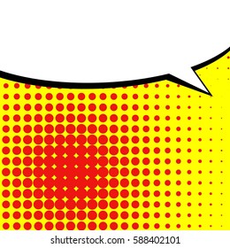 Abstract creative concept vector comic pop art style blank, layout template with clouds beams and isolated dots background. For sale banner, empty speech bubble set, illustration halftone book design
