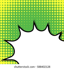 Abstract creative concept vector comic pop art style blank, layout template with clouds beams and isolated dots background. For sale banner, empty speech bubble set, illustration halftone book design
