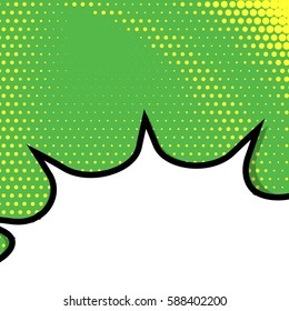 Abstract creative concept vector comic pop art style blank, layout template with clouds beams and isolated dots background. For sale banner, empty speech bubble set, illustration halftone book design