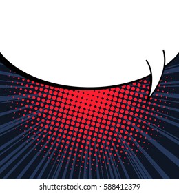 Abstract creative concept vector comic pop art style blank, layout template with clouds beams and isolated dots background. For sale banner, empty speech bubble set, illustration halftone book design