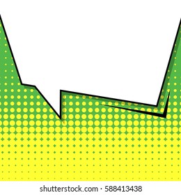 Abstract creative concept vector comic pop art style blank, layout template with clouds beams and isolated dots background. For sale banner, empty speech bubble set, illustration halftone book design