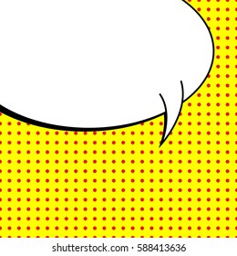 Abstract creative concept vector comic pop art style blank, layout template with clouds beams and isolated dots background. For sale banner, empty speech bubble set, illustration halftone book design