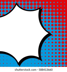 Abstract creative concept vector comic pop art style blank, layout template with clouds beams and isolated dots background. For sale banner, empty speech bubble set, illustration halftone book design