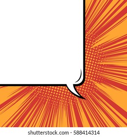 Abstract creative concept vector comic pop art style blank, layout template with clouds beams and isolated dots background. For sale banner, empty speech bubble set, illustration halftone book design