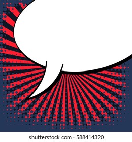 Abstract creative concept vector comic pop art style blank, layout template with clouds beams and isolated dots background. For sale banner, empty speech bubble set, illustration halftone book design