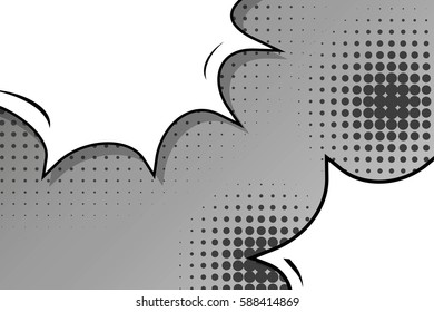 Abstract creative concept vector comic pop art style blank, layout template with clouds beams and isolated dots background. For sale banner, empty speech bubble set, illustration halftone book design