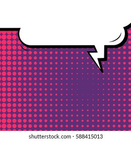 Abstract creative concept vector comic pop art style blank, layout template with clouds beams and isolated dots background. For sale banner, empty speech bubble set, illustration halftone book design