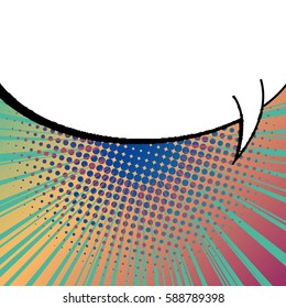 Abstract creative concept vector comic pop art style blank, layout template with clouds beams and isolated dots background. For sale banner, empty speech bubble set, illustration halftone book design