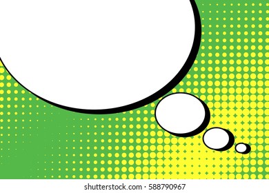 Abstract creative concept vector comic pop art style blank, layout template with clouds beams and isolated dots background. For sale banner, empty speech bubble set, illustration halftone book design