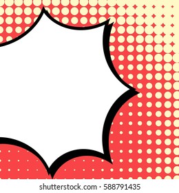 Abstract creative concept vector comic pop art style blank, layout template with clouds beams and isolated dots background. For sale banner, empty speech bubble set, illustration halftone book design
