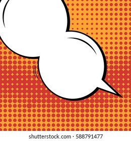 Abstract creative concept vector comic pop art style blank, layout template with clouds beams and isolated dots background. For sale banner, empty speech bubble set, illustration halftone book design