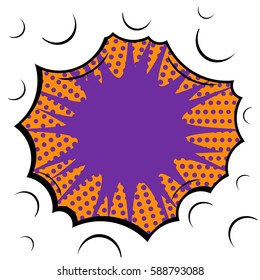 Abstract creative concept vector comic pop art style blank, layout template with clouds beams and isolated dots background. For sale banner, empty speech bubble set, illustration halftone book design