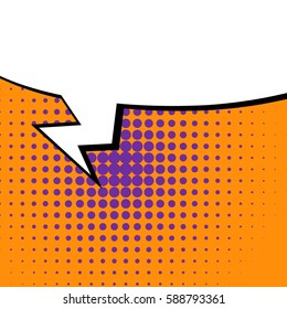 Abstract creative concept vector comic pop art style blank, layout template with clouds beams and isolated dots background. For sale banner, empty speech bubble set, illustration halftone book design